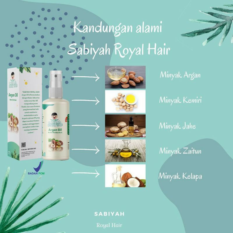 Sabiyah Royal Hair | Pelebat Rambut Bayi Sabiyah Royal Hair Oil Pelebat Rambut Penumbuh Rambut