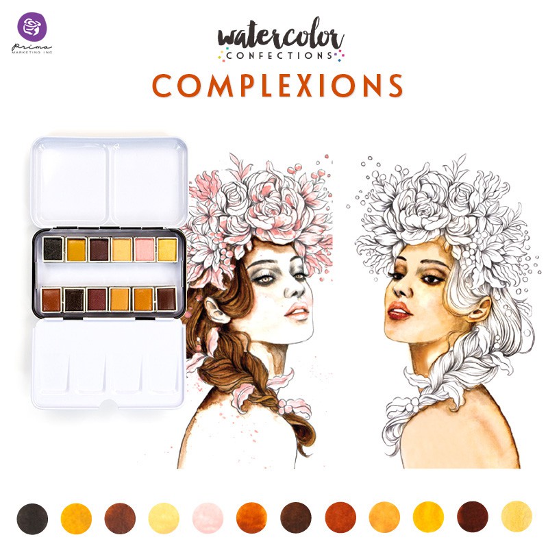 

Complexion 12 Colors (Skintone) - Prima Marketing Watercolor Confections [Colourplay]