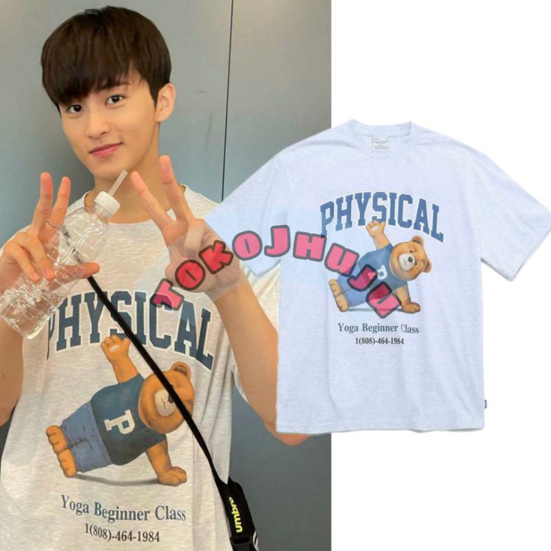 Baju Kaos NCT Mark Lee style PHYSICAL BEAR YOGA BEGINER CLASS DTF