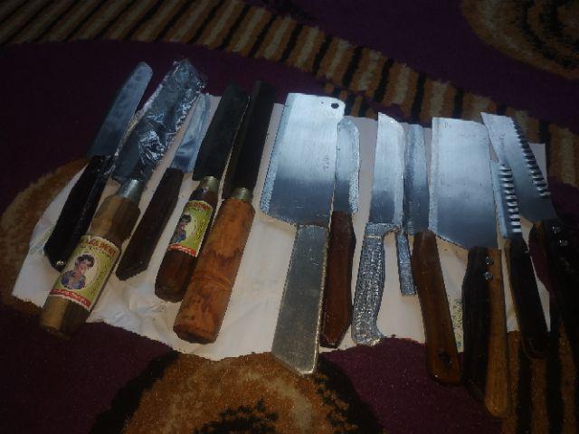 Paket 13 Pisau Dapur Cacah Cincang Daging Buah Sayur Usul Lambu - Bahan Baja & Stainless