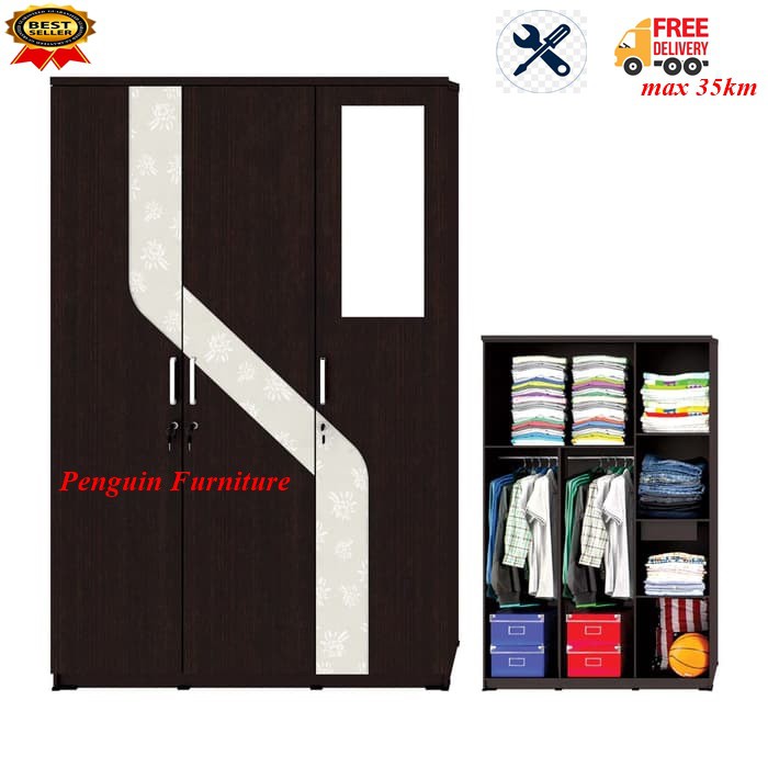 Lemari Pakaian 3 Pintu Activ Kaca Spin LP 332