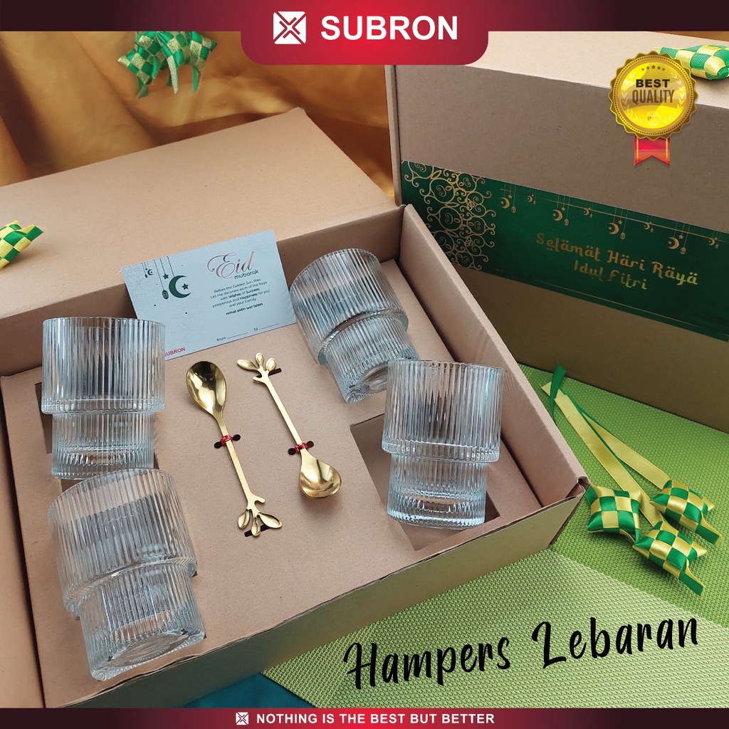 

SUBRON Hampers Paket Kado Gift Hadiah Parcel Eid Mubarak Idul Fitri Lebaran Gelas Sendok Cantik Paket