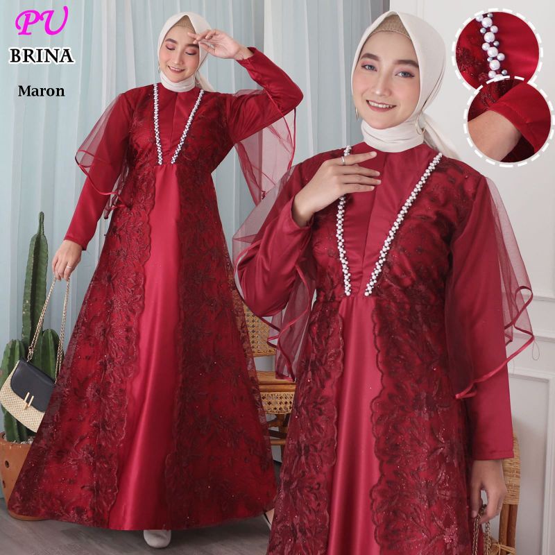 BRINA Gaun  Gamis pesta muslimah bridemaids kondangan gaun baju pesta wisuda gaun walimatul