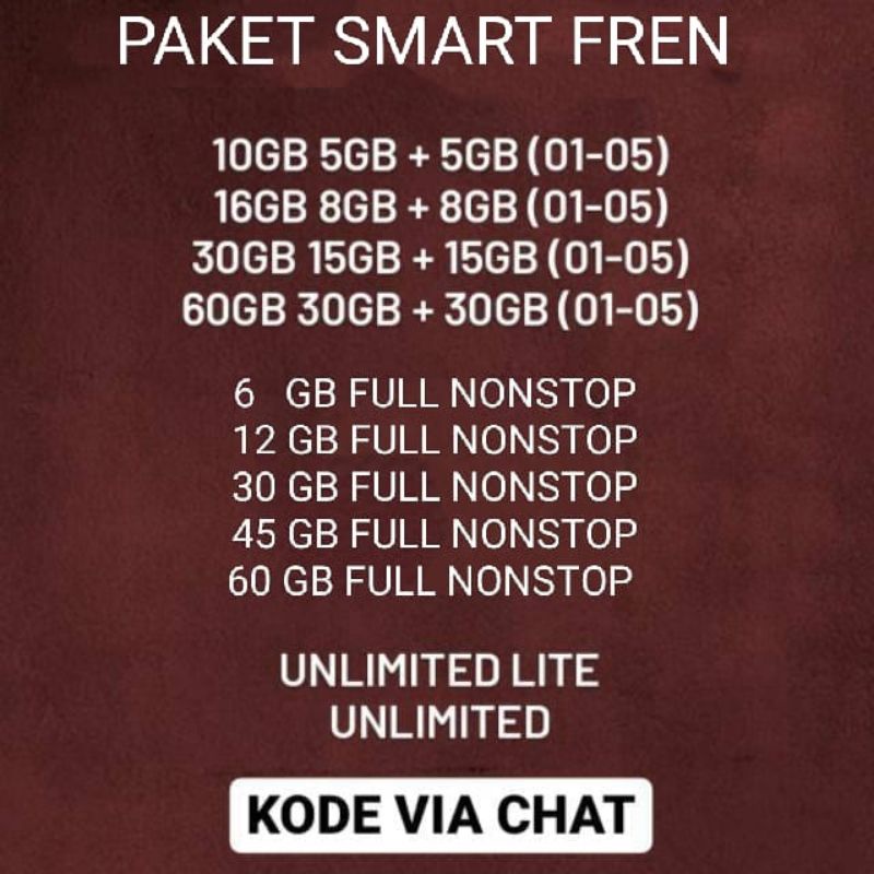 Isi Ulang Paket  Data  Kuota Smartfren Unlimited Nonstop Nasional 24Jam Reguler 1gb 2gb 3gb 4gb 6gb 