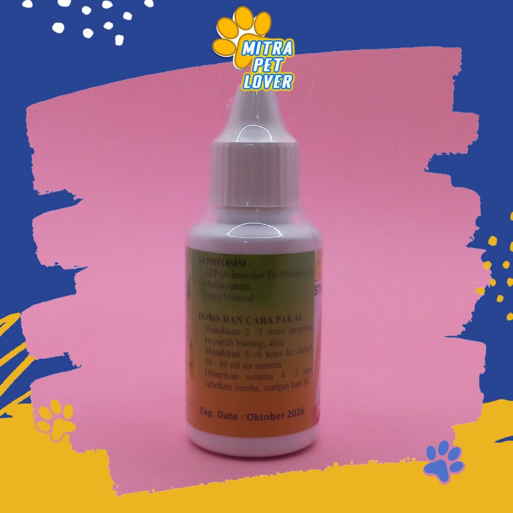 SUPLEMEN STAMINA BURUNG -  ATP POWER 30 ML ORIGINAL - PENAMBAH TENAGA ENERGI SAAT LOMBA STAMINA - LEBIH GACOR &amp; KUAT TIDAK LOYO - MURAH ASLI BERKUALITAS - PET ANIMAL HEALTHCARE &amp; VETERINARY TAMASINDO OBAT &amp; VITAMIN HEWAN BINATANG PELIHARAAN MITRAPETLOVER