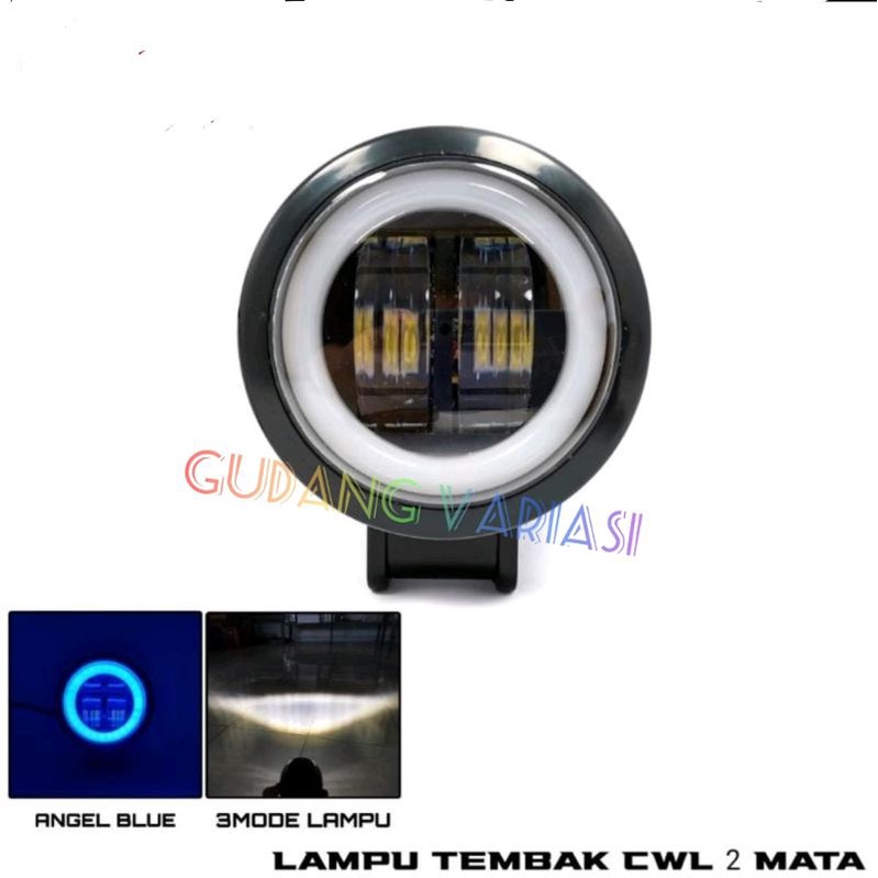 LAMPU TEMBAK DEPAN DAYMAKER 3 LENSA MINI KOTAK BULAT