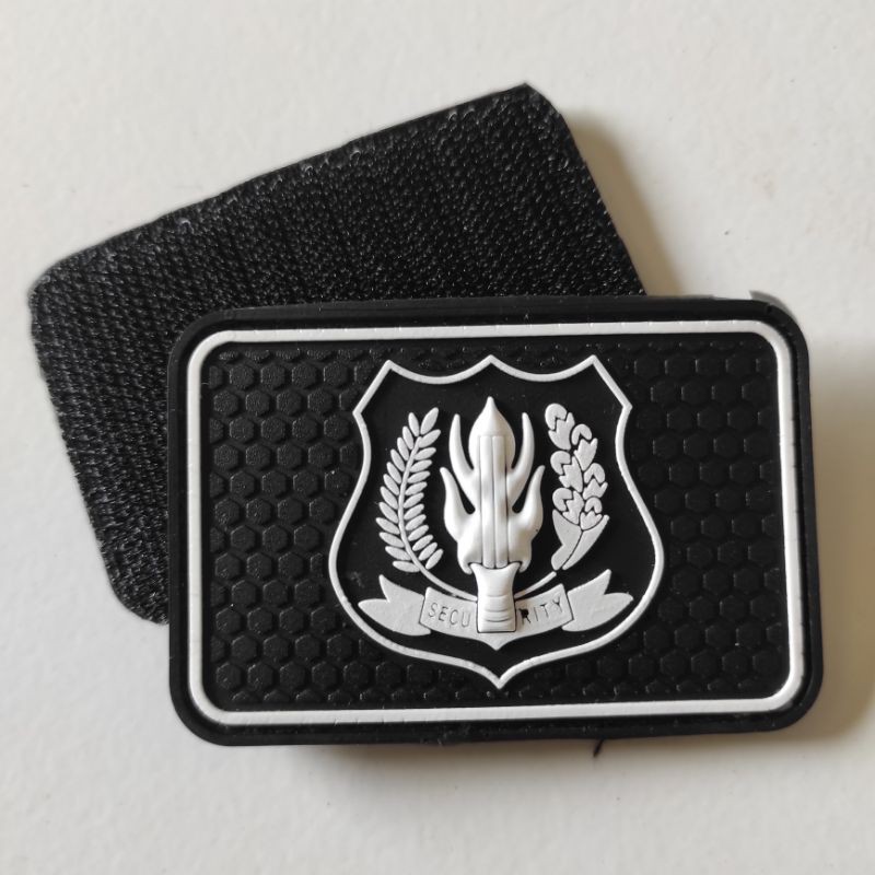 PATCH RUBBER LOGO SECURITY 3D TIMBUL/TEMPELAN EMBLEM KARET VELCRO