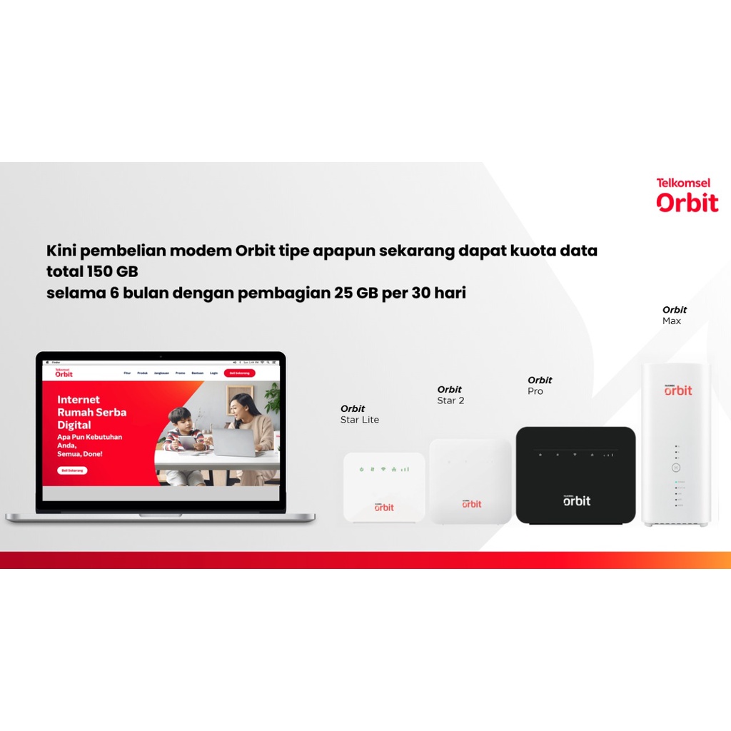 Telkomsel Orbit Star Lite HKM0126 Modem Router Free Kuota 150GB