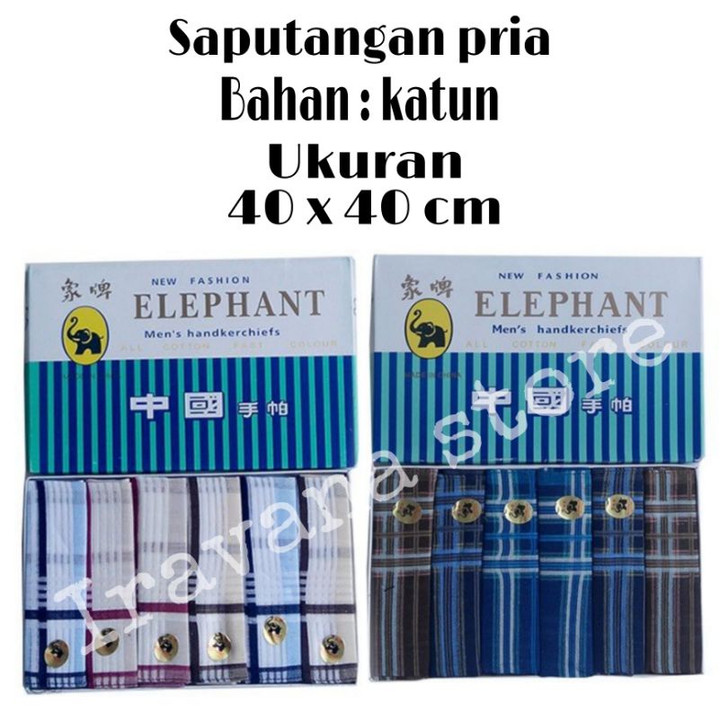 [6pcs] Saputangan Pria / Saputangan Katun / Elephant
