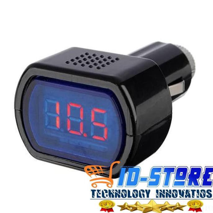 MONITOR VOLTASE BATERAI MOBIL 12V - HITAM PENGUKUR VOLTASE AKI MOBIL D MURAH