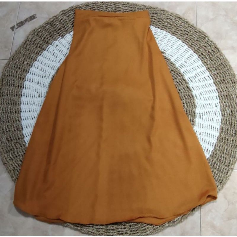 SKIRT KOREA POLOS // ROK WANITA POLOS-mustard