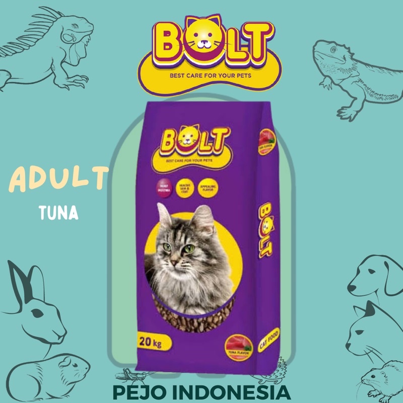 Bolt Cat Food Adult 20 Kg Rasa Tuna / Salmon Makanan Kucing 1 Karung (20pcs)