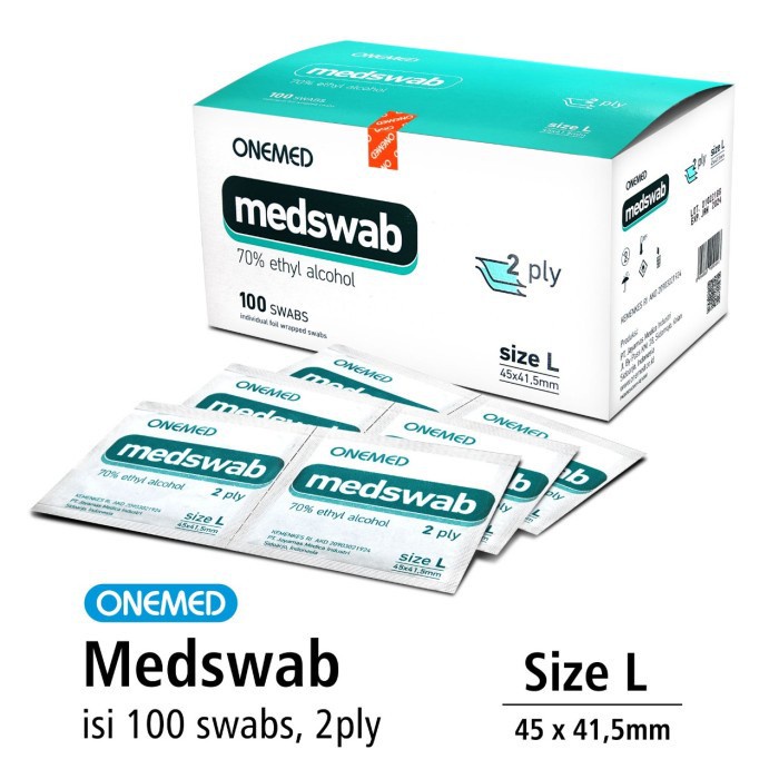 Med Swab Tissue Alkohol 2ply OneMed box 100pcs