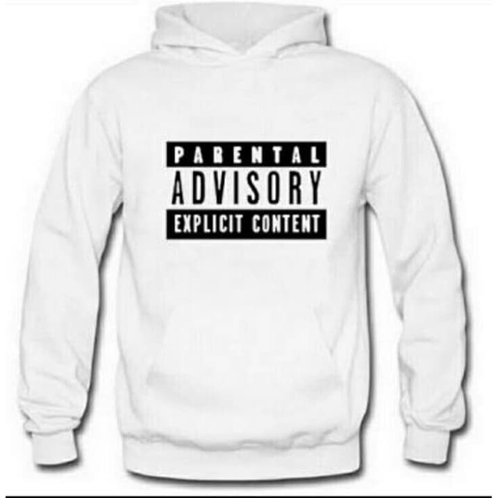Jaket Hoodie Parental Advisory Hitam Abu misty Putih Terbaru