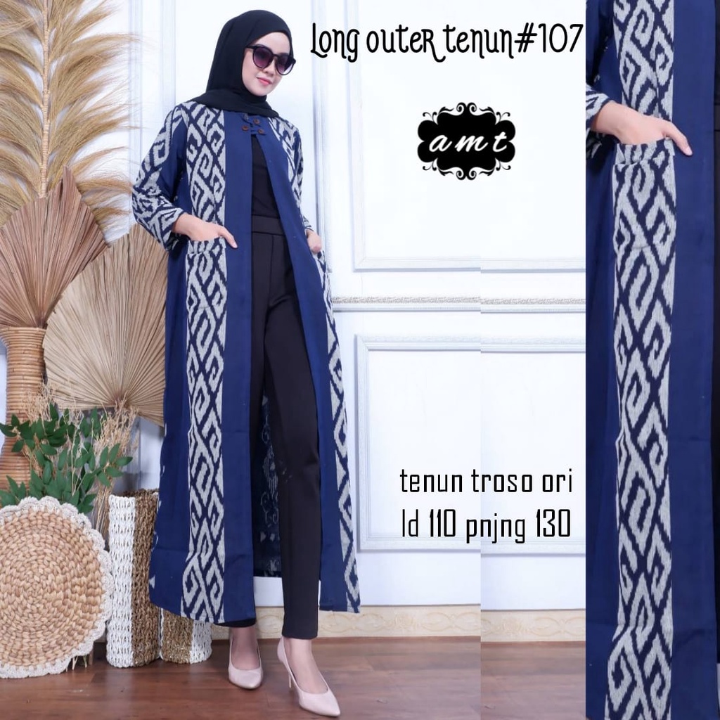 Long Outer Batik Tenun Premium by Butik Batik Solo kode LONG OUTER TENUN SERIES EF