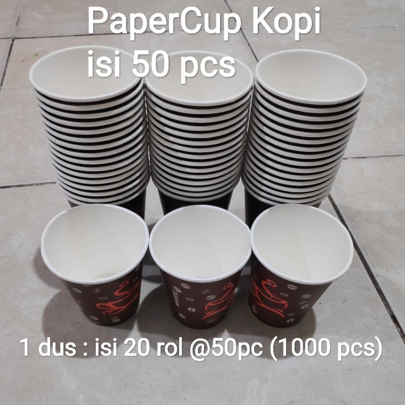 Papercup/paper cup uk 8 oz( 1Dus) , gelas kertas, gelad kopi, Cup kopi