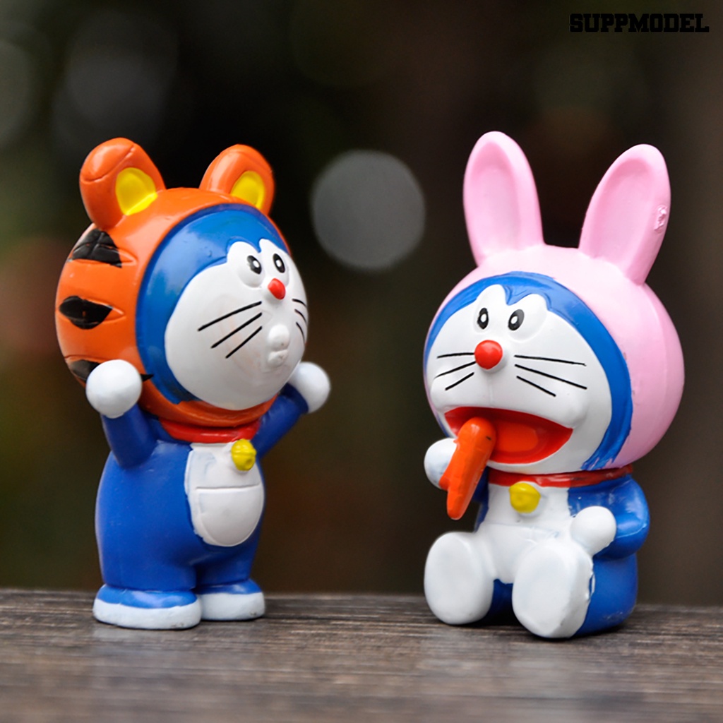 12pcs / Set Mainan Action Figure Model Anime Doraemon Bahan PVC Untuk Anak