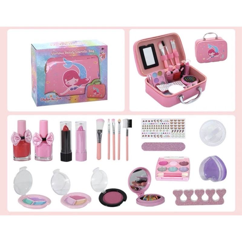 RESTOCK mainan make up bag mermaid - alat rias anak fungsi real