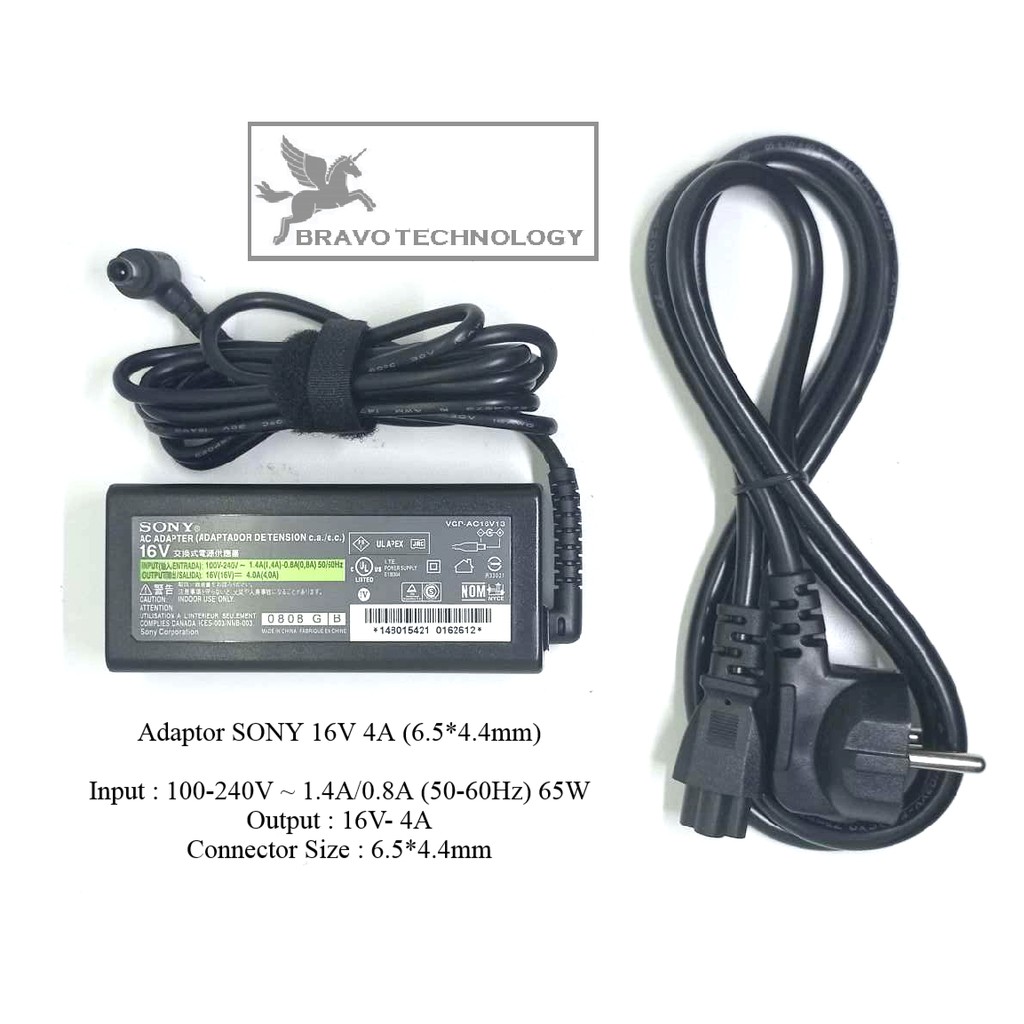 AC Charger Adapter Laptop For SONY VAIO VGN-UX380 VGN-UX280P7 VGN-UX280P 16V 4A 65W 6.5*4.4mm