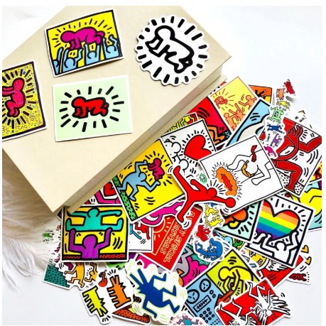 Stiker Bomb lukisan graffiti Keith Haring 50 pcs 034