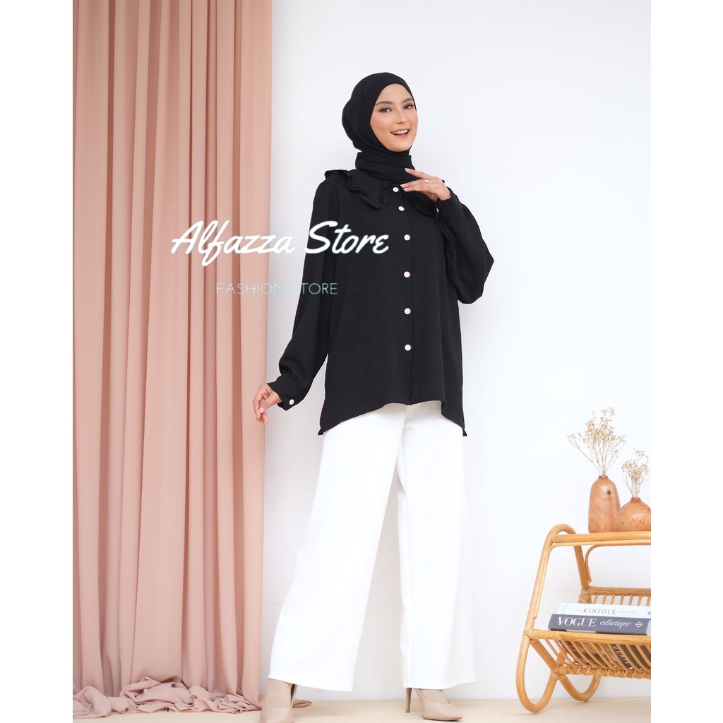 ALFAZZA STORE - VARZHA SHIRT CRINKLE - BLOUSE - PAKAIAN WANITA TERBARU - JUMBO - PREMIUM - BAHAN CRINCLE - TERMURAH