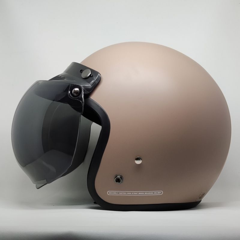 Helm Bogo Wanita Helm Bogo Polos Helm Retro Dewasa SNI