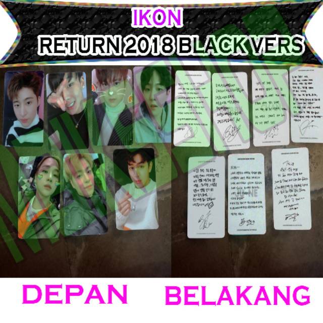 Ikon Return Black Version Photocard