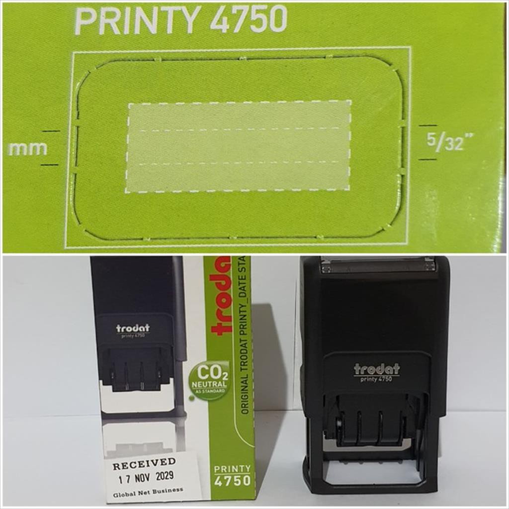 

Stamp Trodat 4750 Printy Received Dater Text Frame Kosong