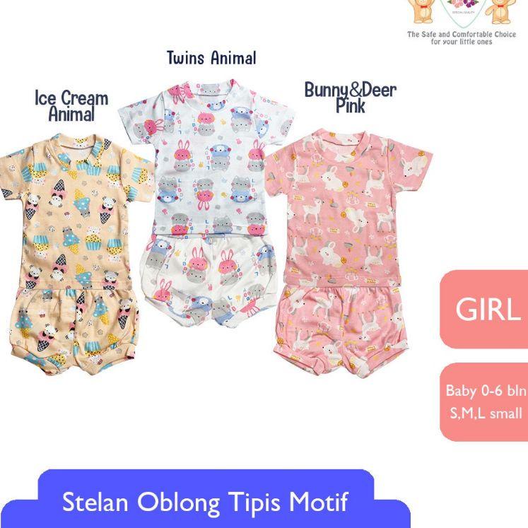 ♩ Libby Setelan Oblong Pendek Anak Rib Cotton Motif Fund Land Sweet Land ֍