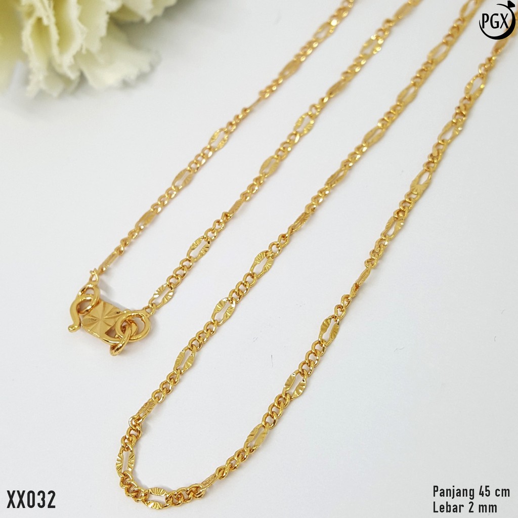 PGX Kalung Pria Wanita Xuping Perhiasan Lapis Emas Aksesoris Fashion Premium - XX032