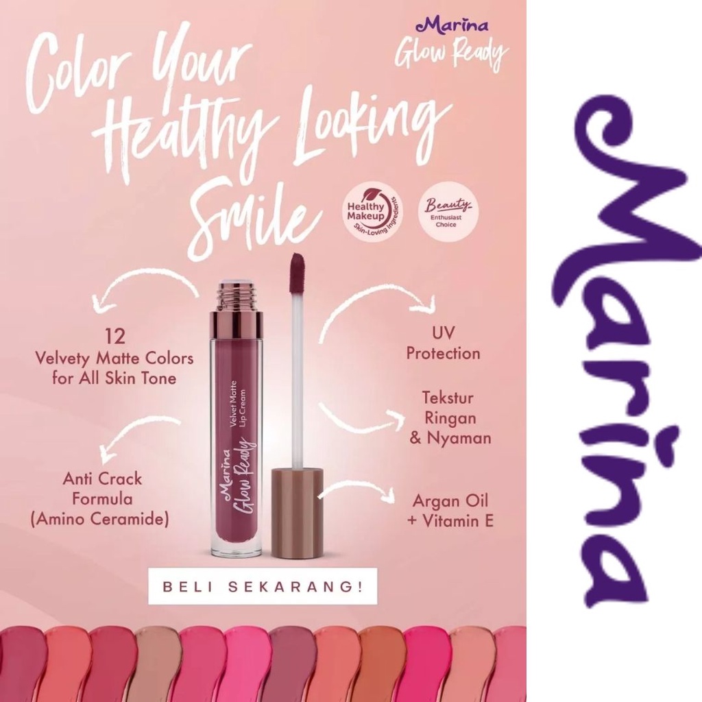 MARINA GLOW READY VELVET MATTE LIP CREAM  5ml