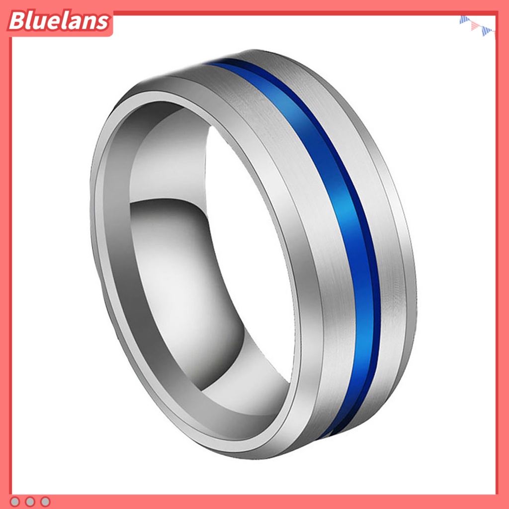 Bluelans Cincin Jari Warna Ganda Ukuran 8MM Untuk Unisex