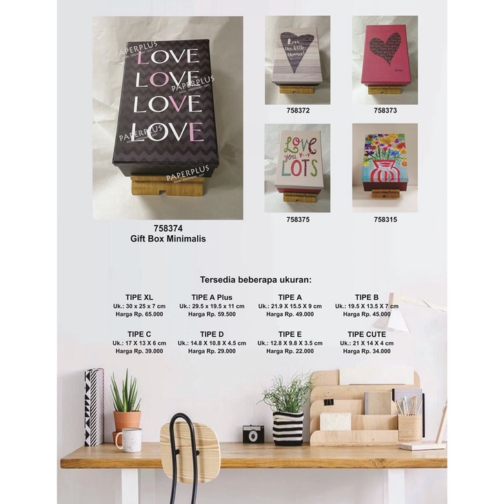 

Kotak kado/Kotak Hadiah/Gift Box Minimalis A Plus_Love Putih Pink