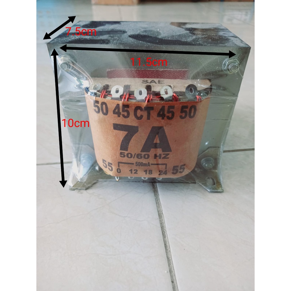 TRAFO TRANSFORMER SAE 7A CT 55 MURNI travo sae 7 amper ct 55v