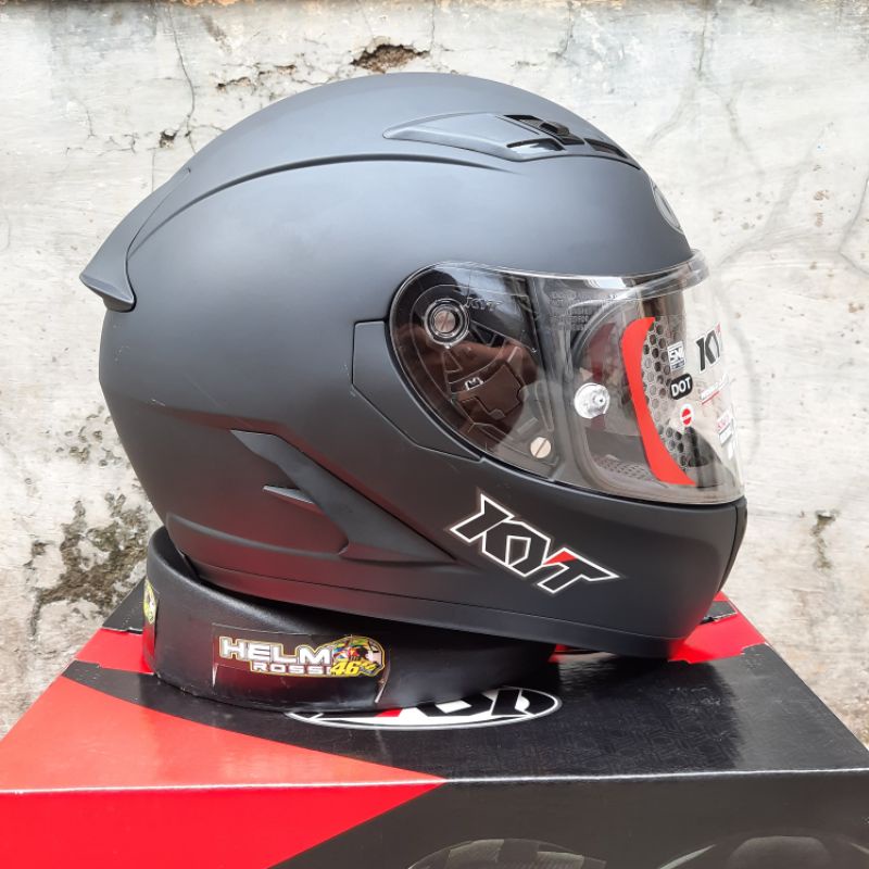 KYT FALCON FR 2 SOLID Hitam doff Visor FLAT ORIGINAL Double Visor