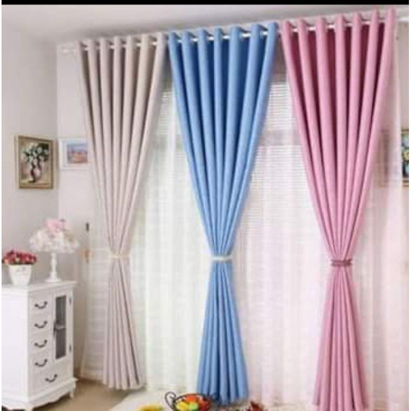 Gorden blackout gorden polos varian 8 warna coklat pink abu ungu glod