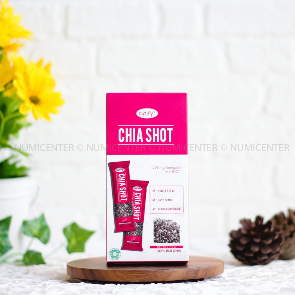 

BOX Natural Chia Shot Biji Chia Seeds 10x 7g Sachet NUTIFY CHIASHOT