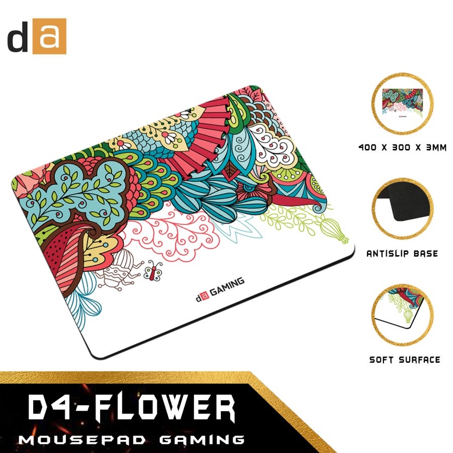 Mousepad Gaming Digital Alliance Mouse Pad Art Edition Flower Bug