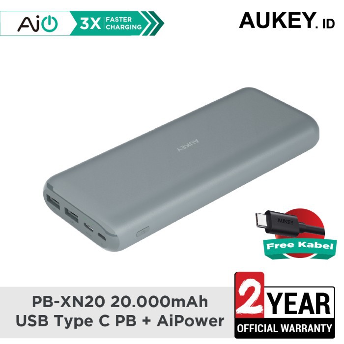 Powerbank Aukey PB-XN20 GREY 20000mAh with USB C AiPower - 500688