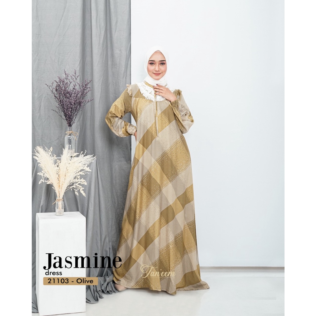 Gamis Motif Rayon Diamond Jasmine Dress Kode 21103 By Taneem