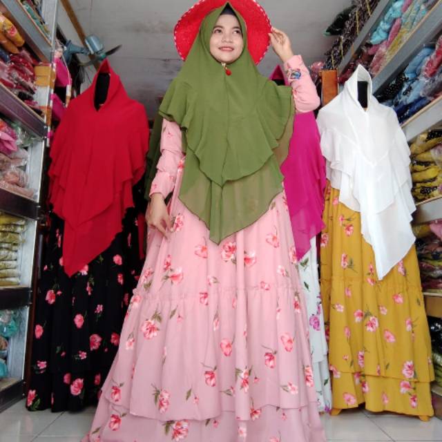 Gamis Monalisa Premium
Sleting Karet Pinggang Belakang rok umpak kriwil