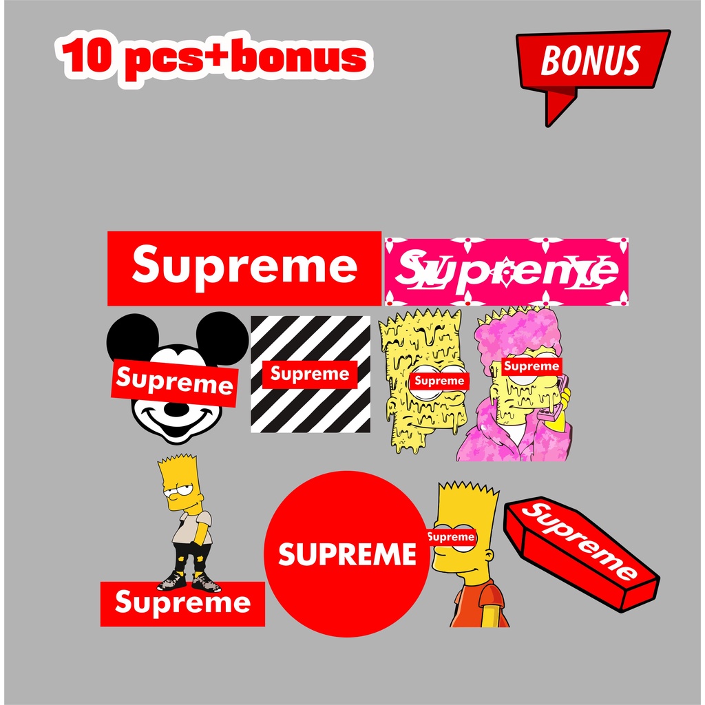 

Stiker Brand Paket Supreme isi 10pcs Graftac Anti Air