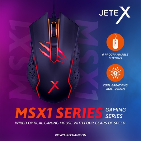 Mouse Gaming RGB JETE MSX1 - Garansi 2 Tahun