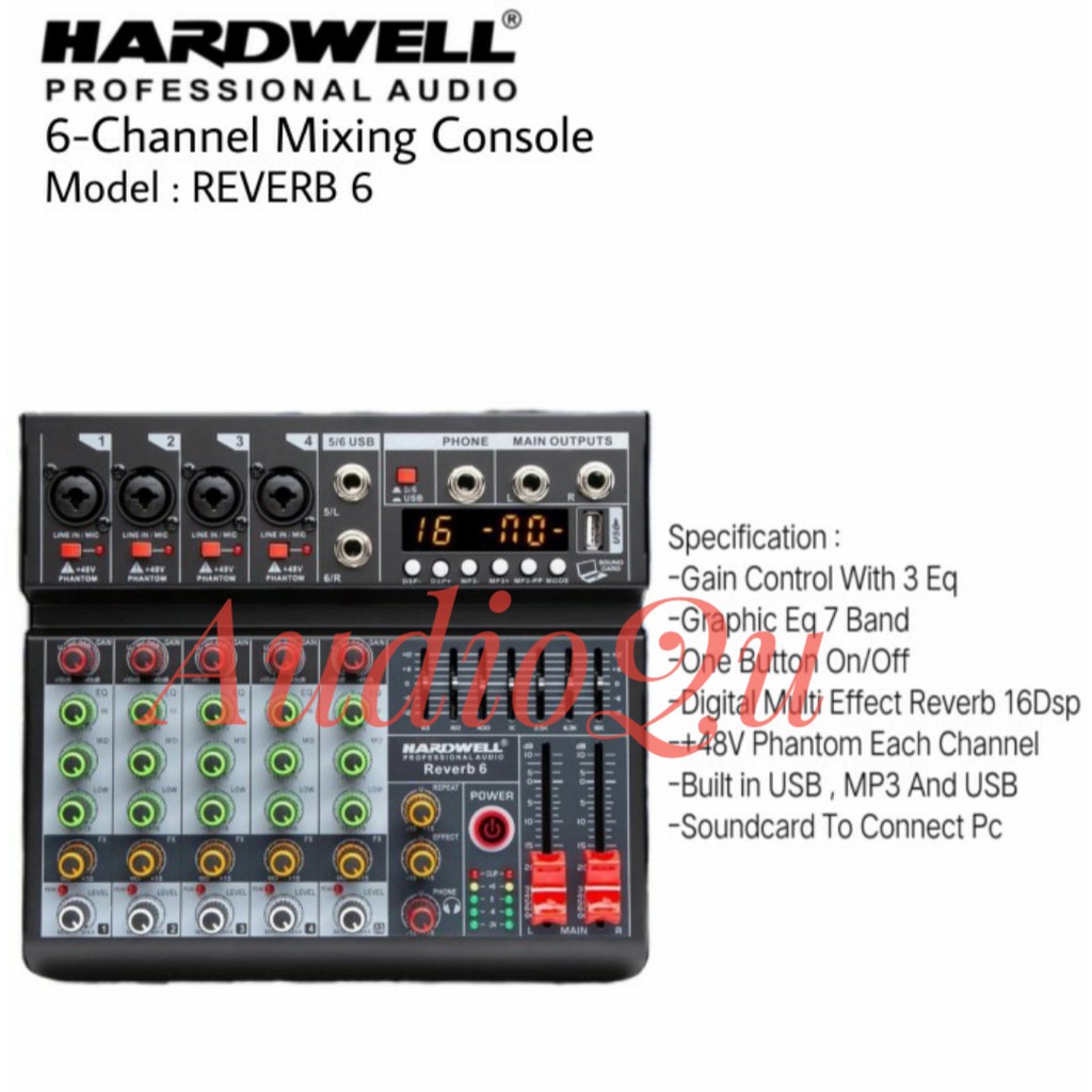 Mixer Audio Hardwell REVERB 6/ REVERB6 Original 6 Channel
