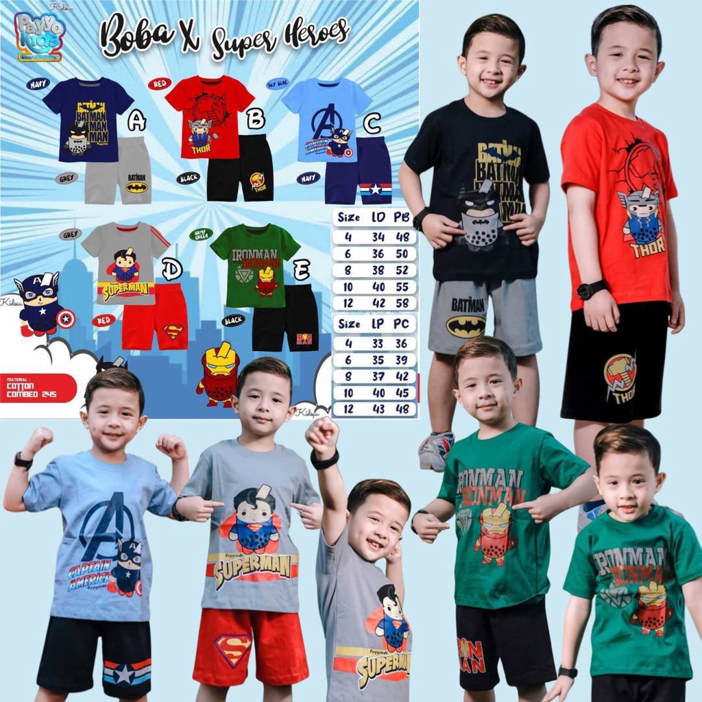 Setelan Anak Booba X Superhero By Payyo Kids