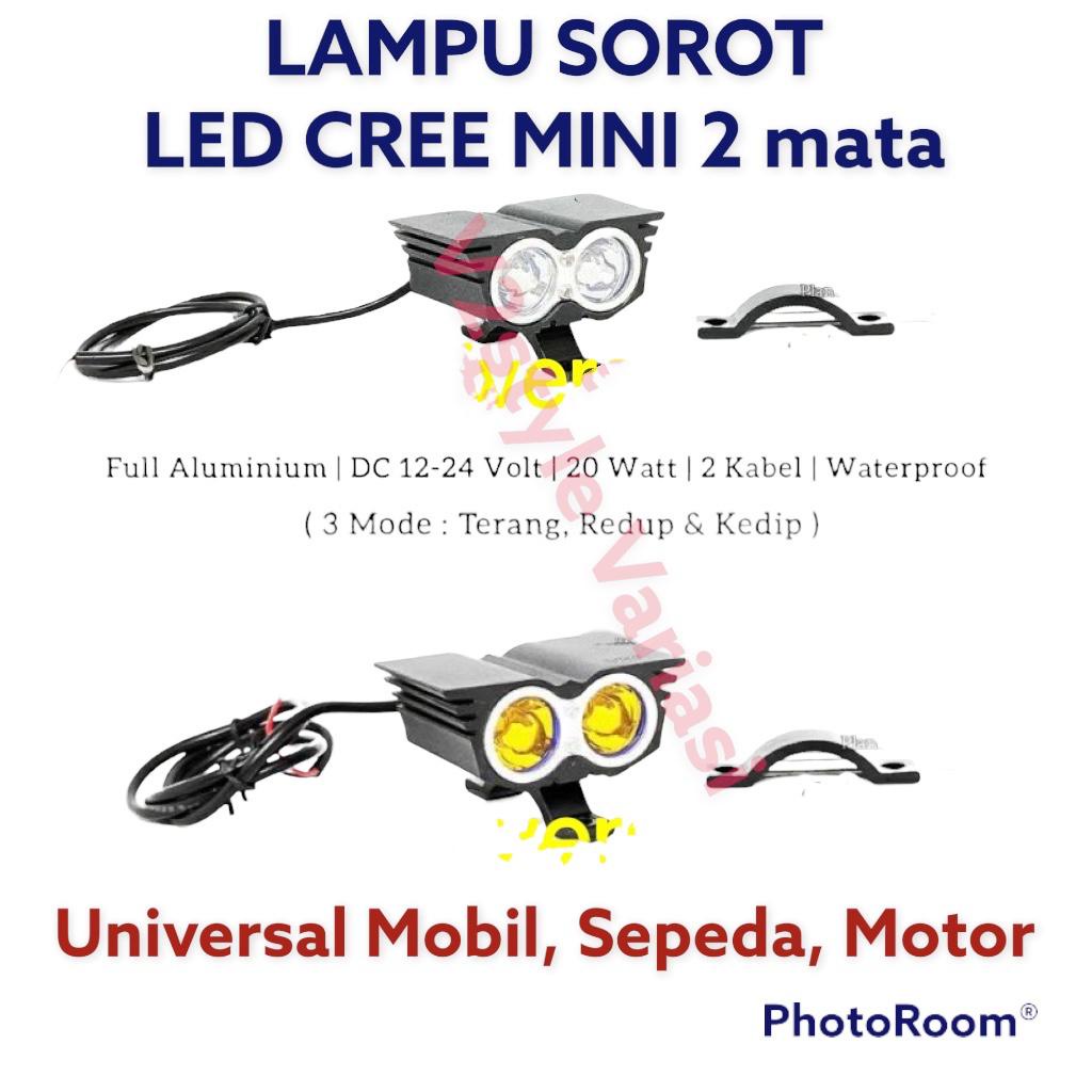 Lampu Tembak MINI SOROT OWL CREE 2 MATA tiga MODE ULTRAFIRE SEPEDA MOBIL TERANG REDUP KEDIP FOKUS MOTOR Nmax Pcx Beat Vario Scoopy Revo CBR Supra Sonic Mio Xeon Jupiter Maxi Lexi Aerox Xride Fino Soul Freego R25 KLX Crf Trail Genio Cros Vixion Byson Forza