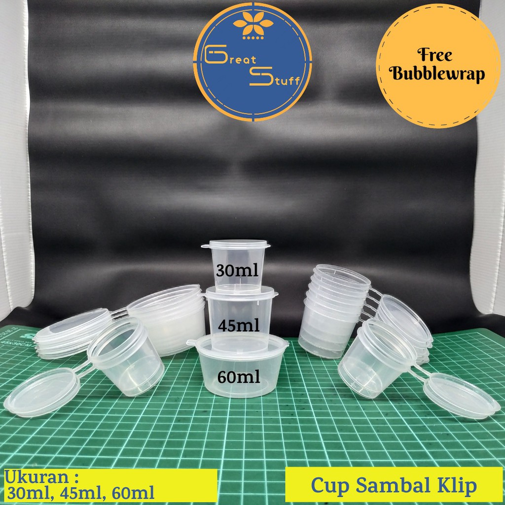 Termurah Cup Slime Klip Tempat Sambal Thinwall Sauce Mini Wadah Puding Mayonaise Sambel Saos 30 45 60 Ml 6yEXDEFKr37Qg