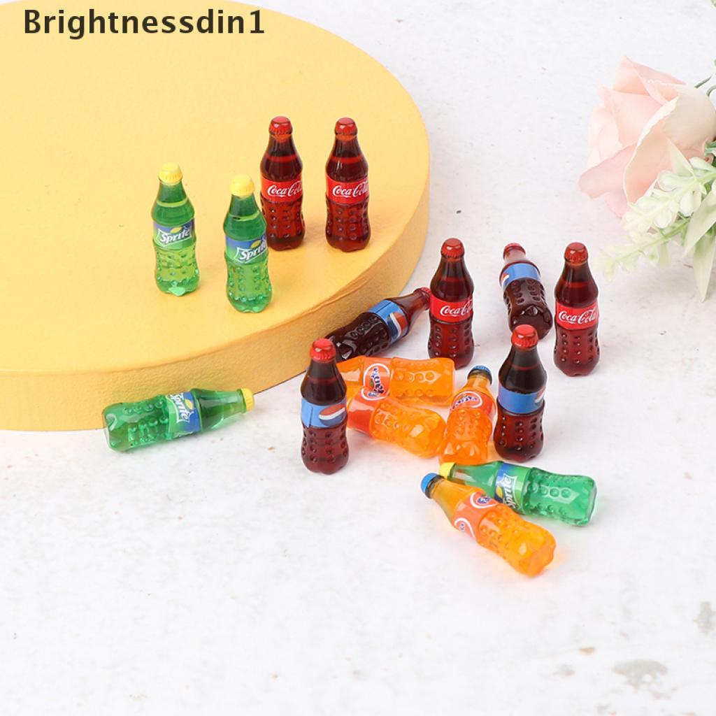 (Brightnessdin1) 4pcs / Set Mainan Miniatur Minuman Soda / Coke Untuk Aksesoris Dapur Rumah Boneka