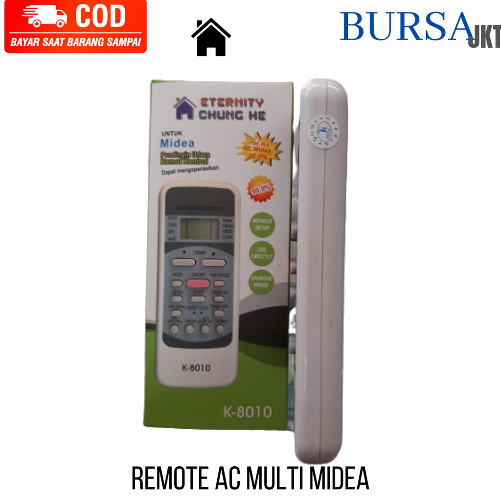 REMOTE AC MULTI MIDEA SPLIT INVERTER LOW WATT K8010 TR