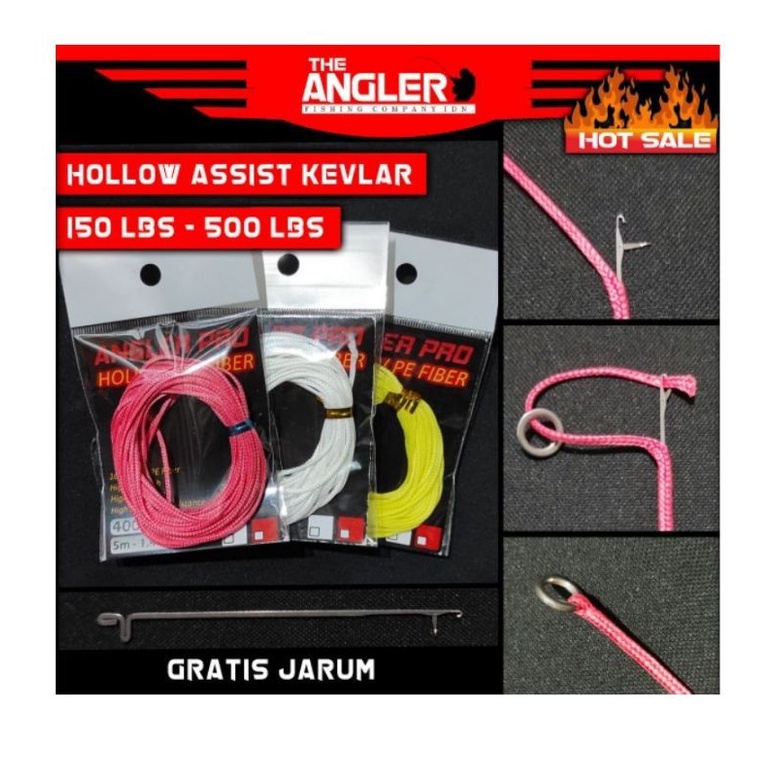 Kevlar Benang Assist Hook 200 300 400 500 LBS Lubang Jigging Kevlar Hollow